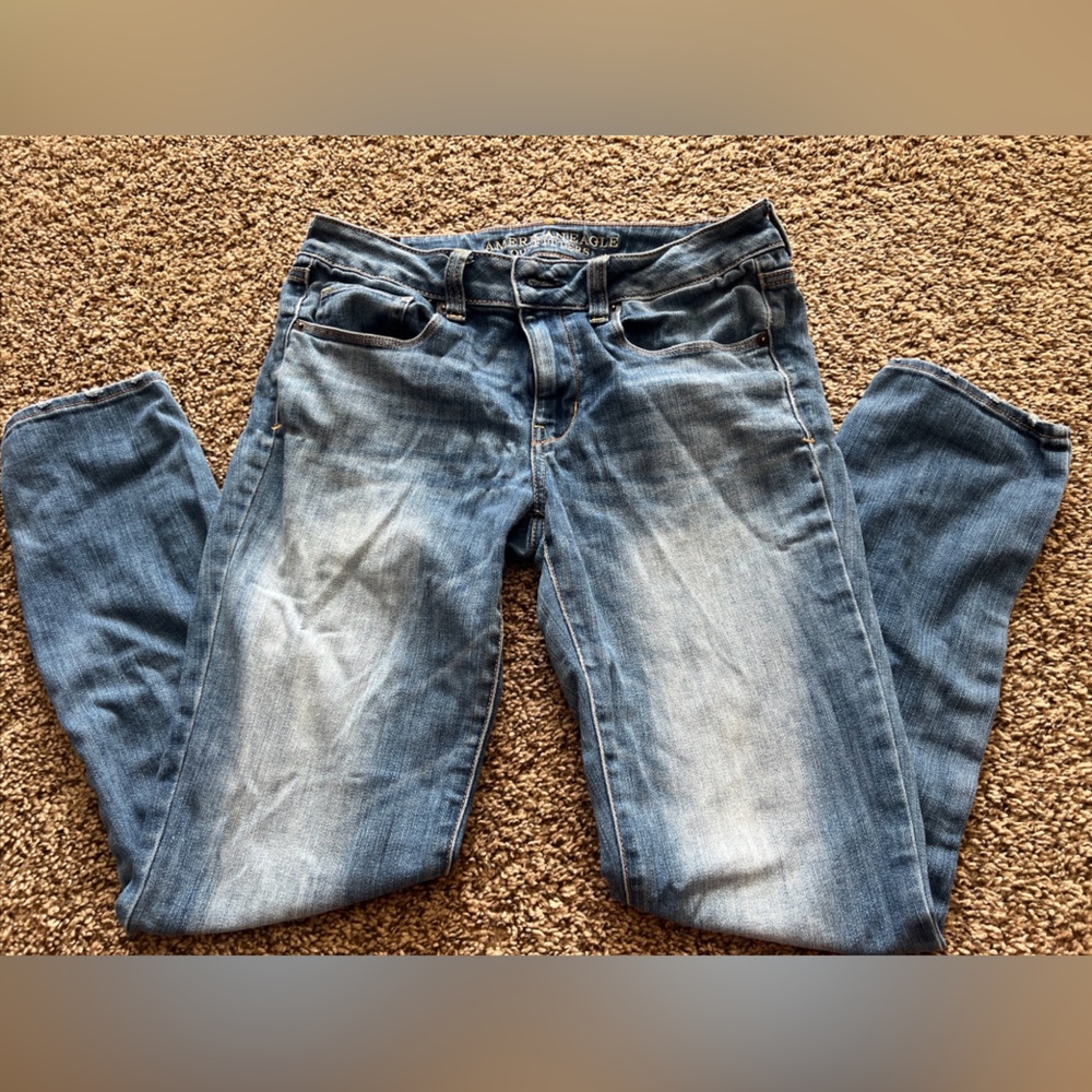 American Eagle AE Super Stretch  Jegging Blue Size 8 ! Super Cute Pre-Owned